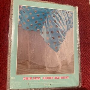 Twin size sequin bed skirt. New